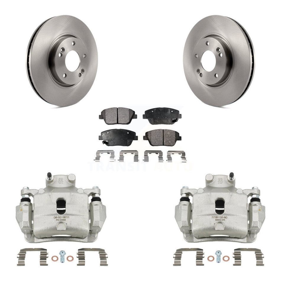 Front Disc Brake Caliper Rotors And Semi-Metallic Pads Kit For 2014 Hyundai Sonata 2.0L KC8-100102P