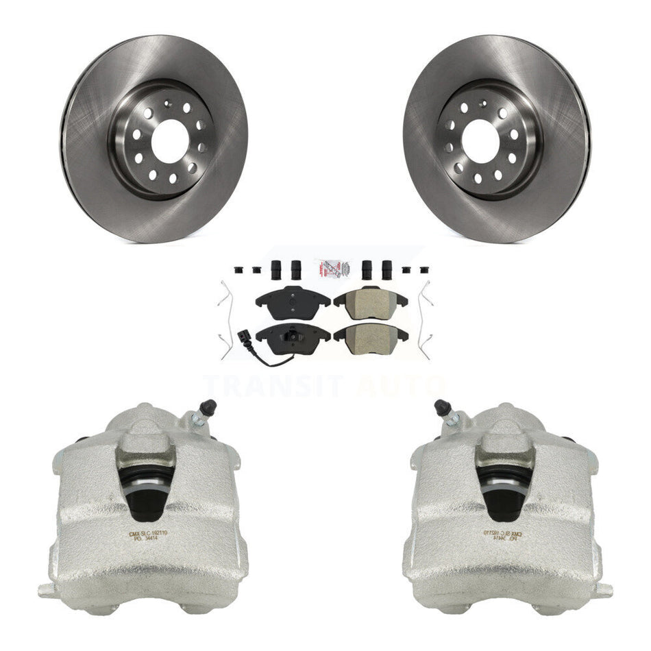Front Disc Brake Caliper Rotors And Semi-Metallic Pads Kit For Volkswagen Jetta KC8-100105N