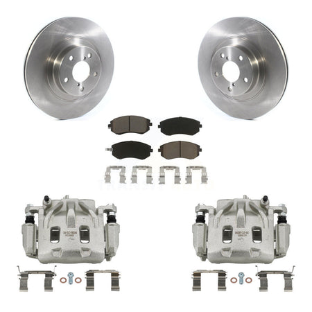 Front Brake Caliper Rotors Ceramic Pad Kit For 2012 Subaru Legacy 2.5L with Turbocharged KC8-100106C