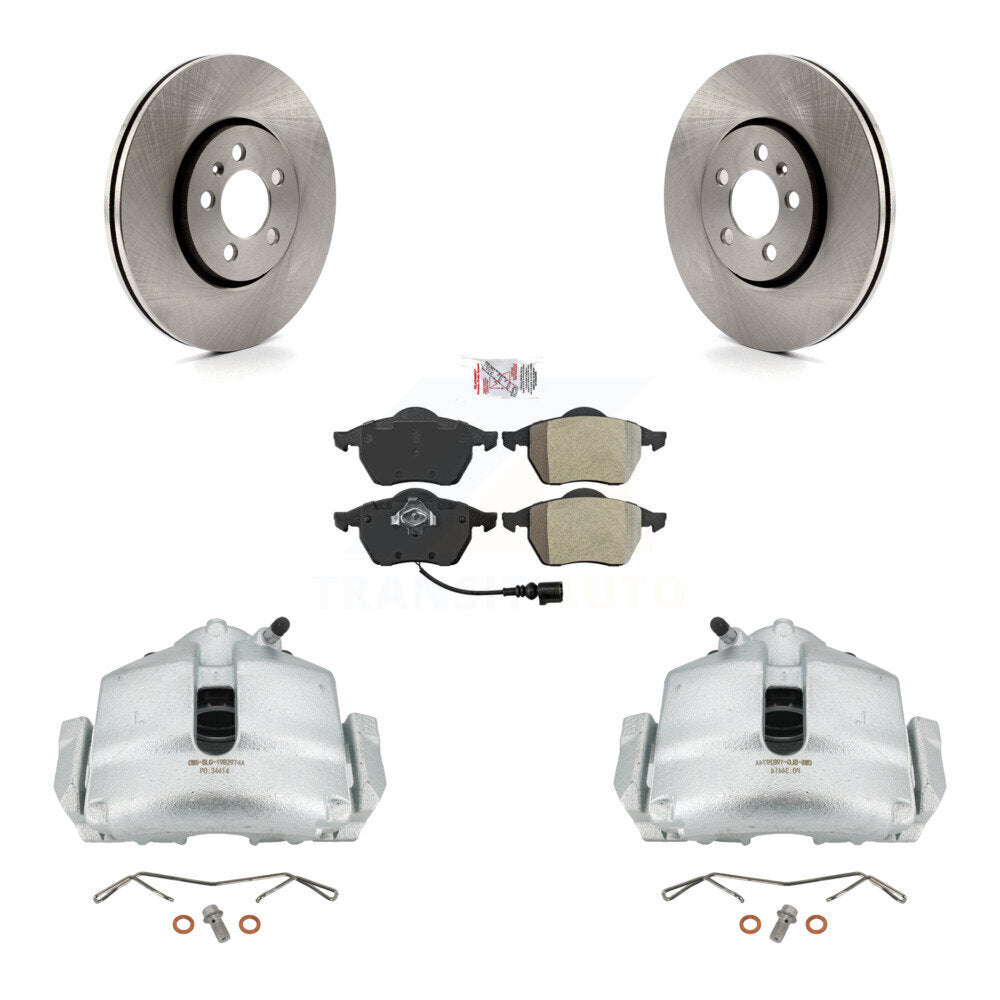 Front Disc Brake Caliper Rotors And Semi-Metallic Pads Kit For 2006 Volkswagen Jetta 2.0L With 288mm Diameter Rotor 7th 8th Digit Of VIN Is "9M" Or "1J" KC8-100106N by Transit Auto