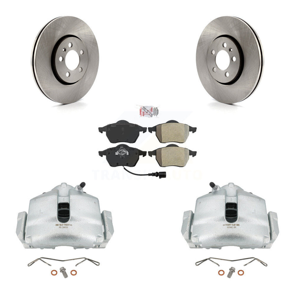 Front Disc Brake Caliper Rotors And Semi-Metallic Pads Kit For 2006 Volkswagen Jetta 2.0L With 288mm Diameter Rotor 7th 8th Digit Of VIN Is "9M" Or "1J" KC8-100106N by Transit Auto