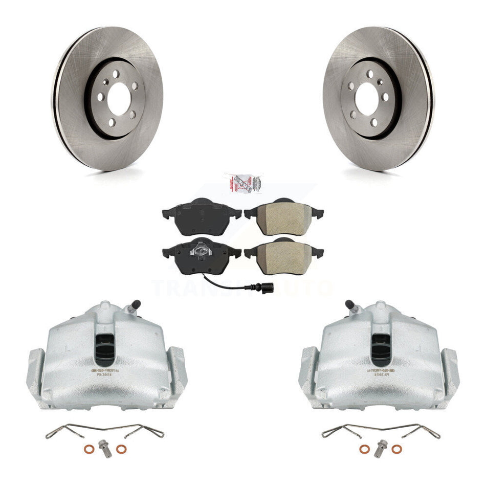 Front Disc Brake Caliper Rotors And Semi-Metallic Pads Kit For 2006 Volkswagen Jetta 2.0L With 288mm Diameter Rotor 7th 8th Digit Of VIN Is "9M" Or "1J" KC8-100106N