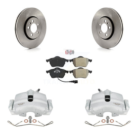 Front Disc Brake Caliper Rotors And Semi-Metallic Pads Kit For 2006 Volkswagen Jetta 2.5L 1.9L With 288mm Diameter Rotor 7th 8th Digit Of VIN Is "9M" Or "1J" KC8-100107N by Transit Auto