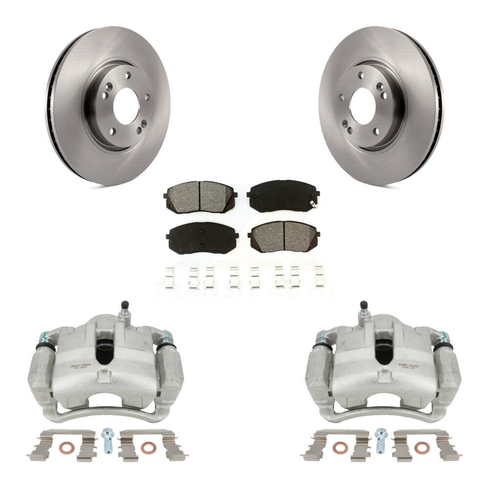 Front Disc Brake Caliper Rotors And Semi-Metallic Pads Kit For Hyundai Tucson Kia Sportage KC8-100107S by Transit Auto