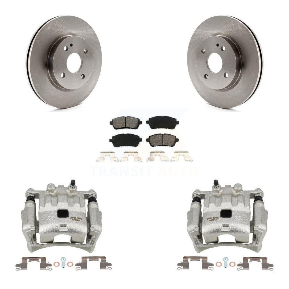 Front Disc Brake Caliper Rotors And Semi-Metallic Pads Kit For 2011-2014 Mazda 2 KC8-100109S