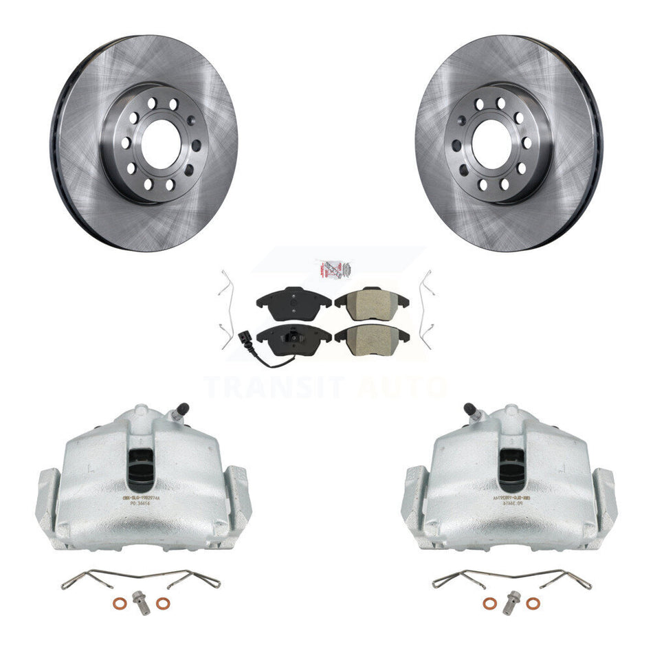 Front Disc Brake Caliper Rotors And Semi-Metallic Pads Kit For Volkswagen Jetta Beetle Eos Audi A3 GTI Golf Quattro KC8-100110N