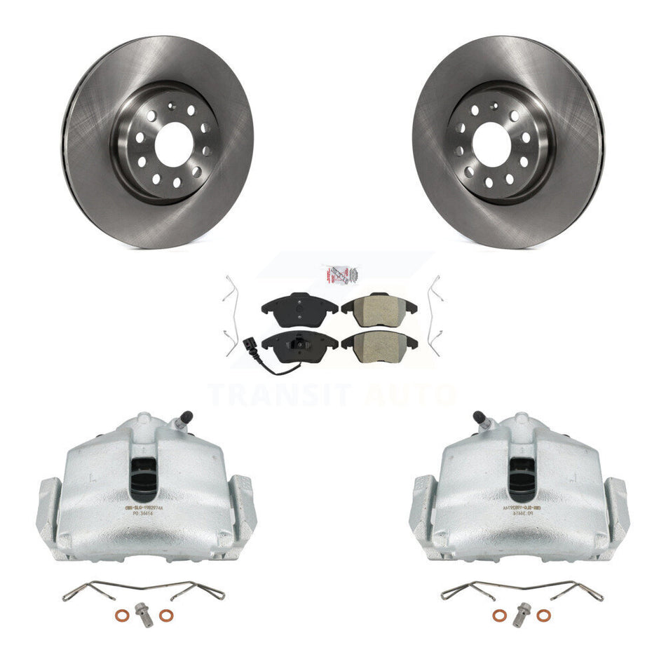 Front Disc Brake Caliper Rotors And Semi-Metallic Pads Kit For Volkswagen Jetta Beetle CC Passat GTI Eos Audi A3 TT Quattro KC8-100111N