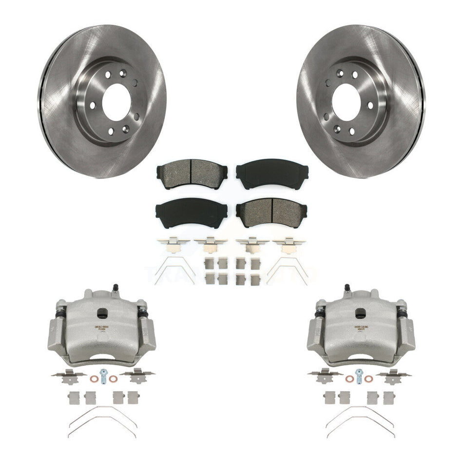 Front Disc Brake Caliper Rotor Semi-Metallic Pad Kit For Ford Fusion Mazda 6 Lincoln MKZ KC8-100112S