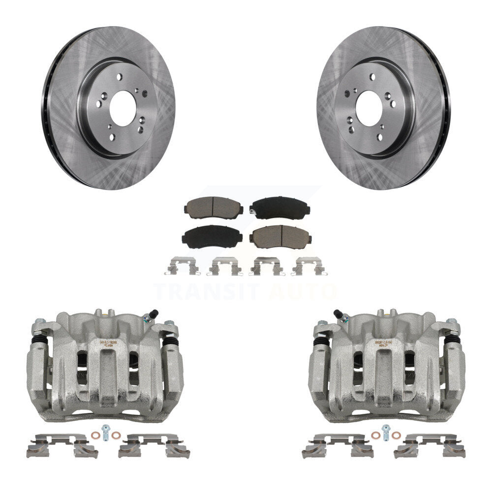 Front Disc Brake Caliper Rotor Ceramic Pad Kit For Honda CR-V Acura RDX Accord Crosstour KC8-100113C
