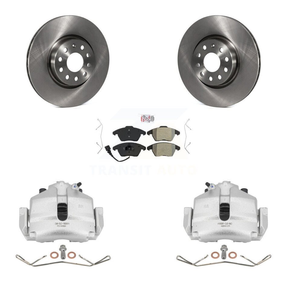Front Disc Brake Caliper Rotors And Semi-Metallic Pads Kit For Volkswagen Jetta Audi A3 Golf KC8-100113N