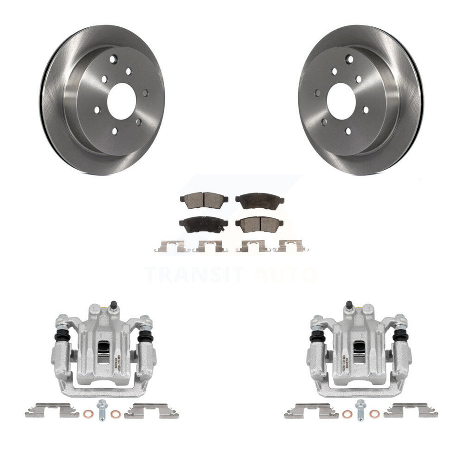 Rear Disc Brake Caliper Rotors Ceramic Pad Kit For Nissan Frontier Xterra Suzuki Equator KC8-100113T