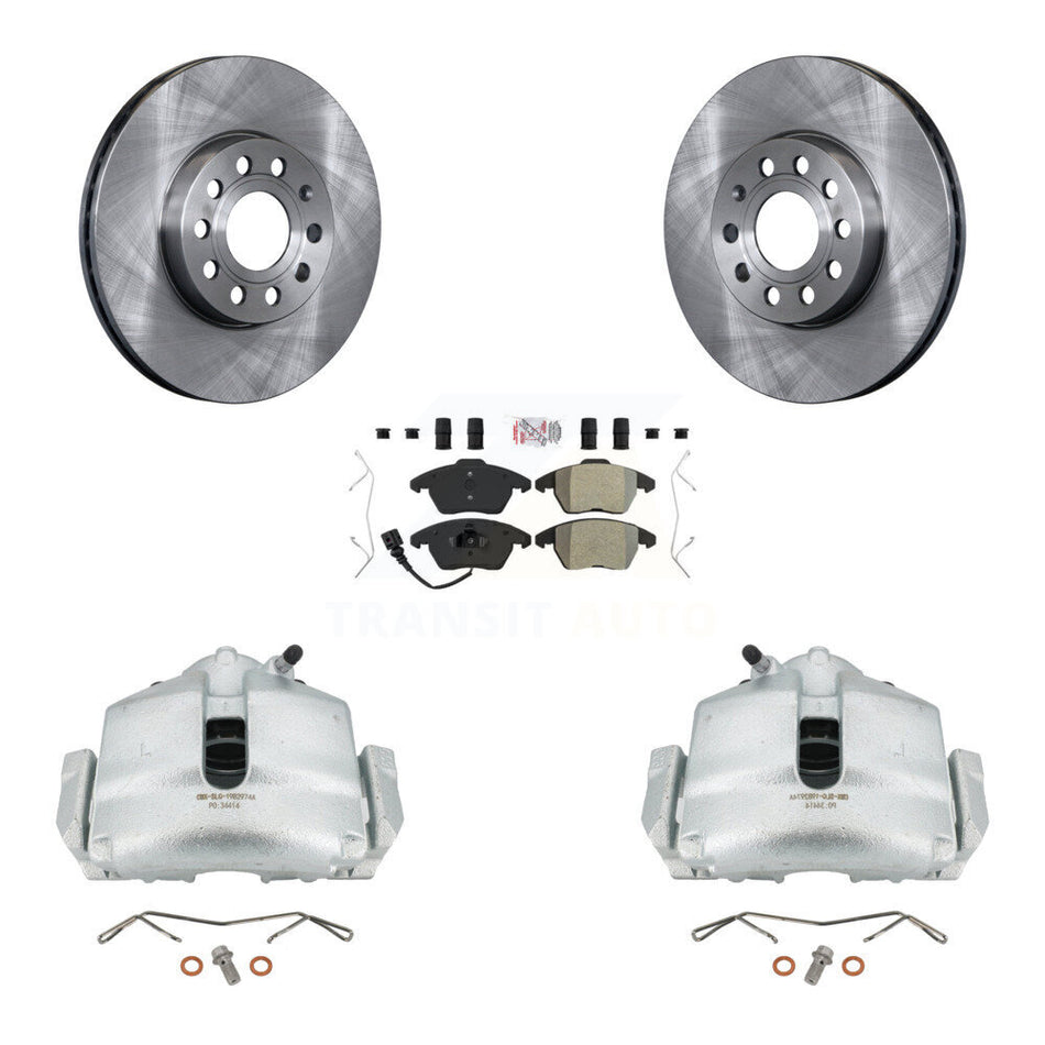 Front Disc Brake Caliper Rotors And Semi-Metallic Pads Kit For Volkswagen Jetta Beetle Eos Audi A3 GTI Golf Quattro KC8-100114N