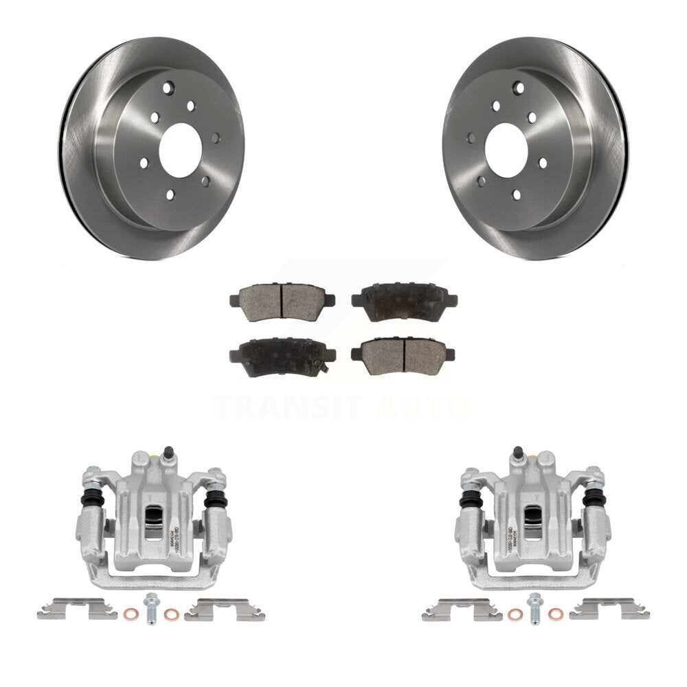 Rear Disc Brake Caliper Rotors And Ceramic Pads Kit For 2006-2007 Nissan Xterra KC8-100114T