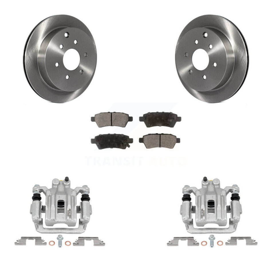 Rear Disc Brake Caliper Rotors And Ceramic Pads Kit For 2006-2007 Nissan Xterra KC8-100114T