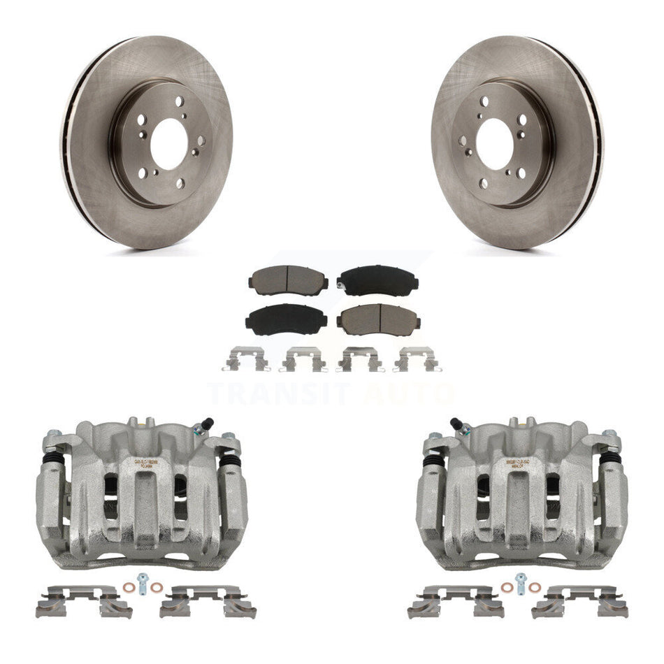 Front Disc Brake Caliper Rotors And Ceramic Pads Kit For 2005-2010 Honda Odyssey KC8-100115C