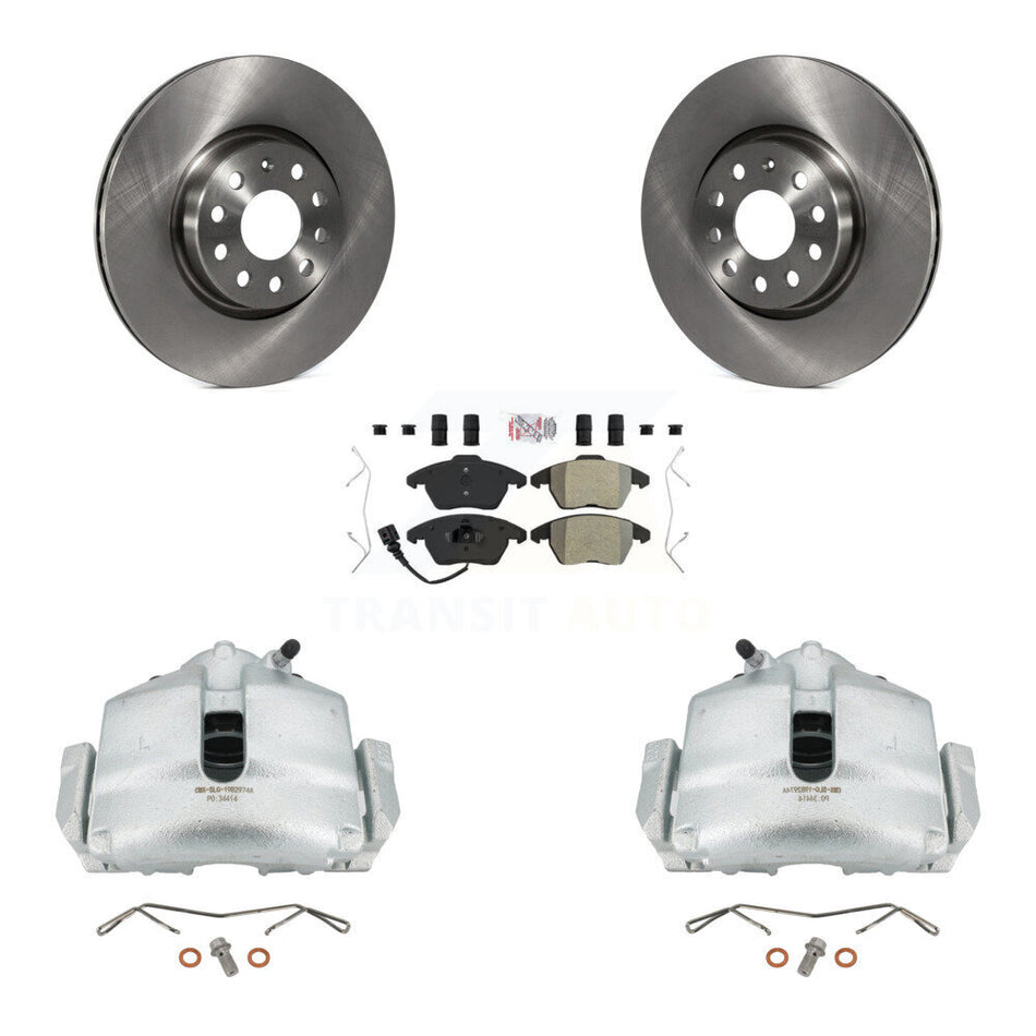 Front Disc Brake Caliper Rotors And Semi-Metallic Pads Kit For Volkswagen Jetta Beetle CC Passat GTI Eos Audi A3 TT Quattro KC8-100115N