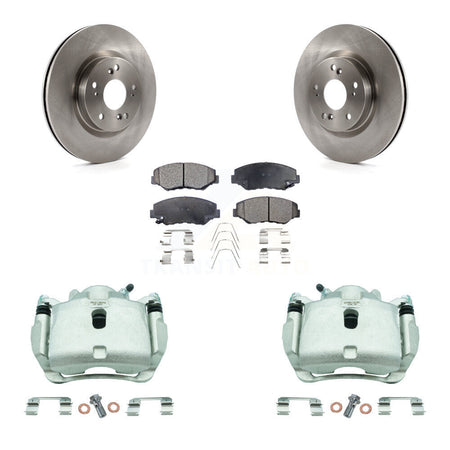 Front Disc Brake Caliper Rotors And Semi-Metallic Pads Kit For 2012-2016 Honda CR-V FWD KC8-100115P