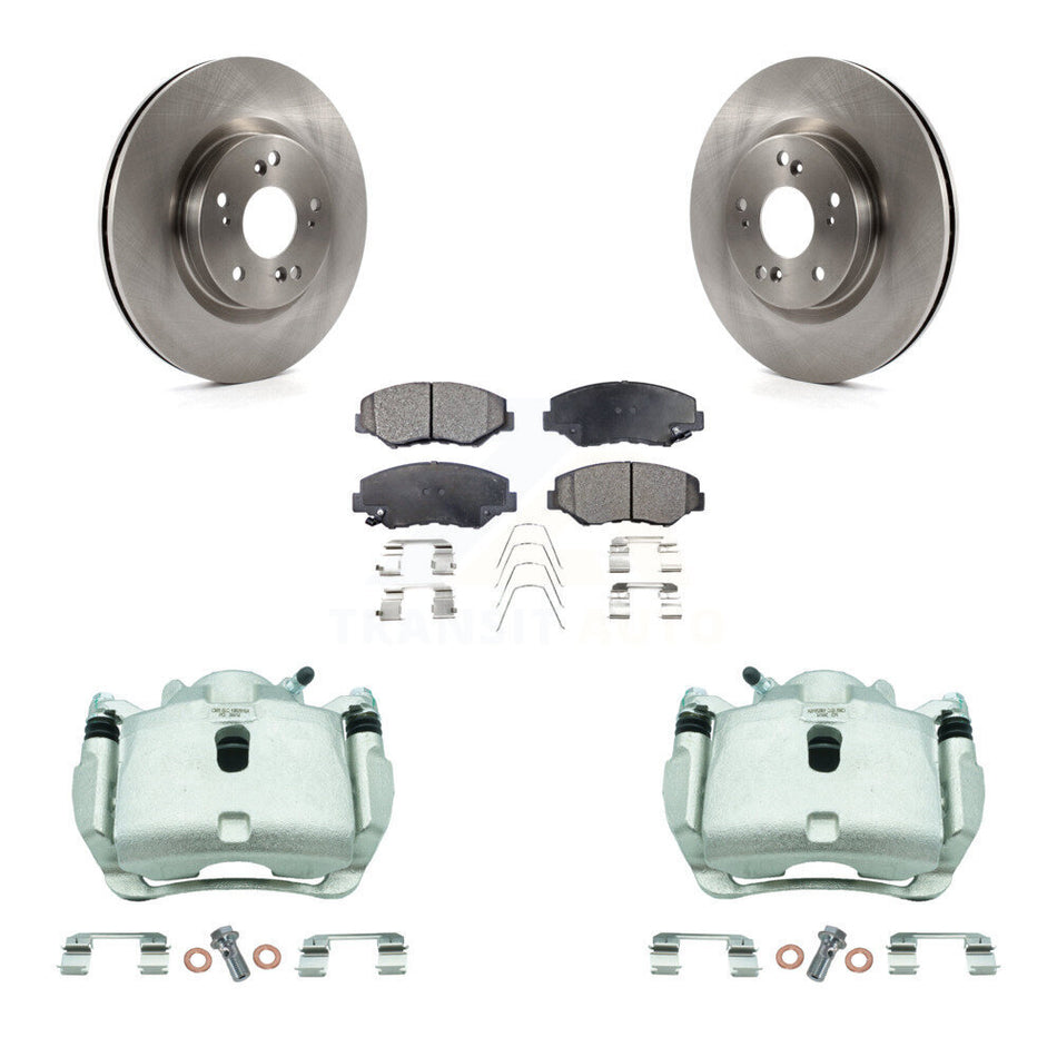 Front Disc Brake Caliper Rotors And Semi-Metallic Pads Kit For 2012-2016 Honda CR-V FWD KC8-100115P