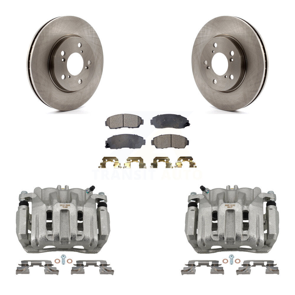 Front Disc Brake Caliper Rotors And Semi-Metallic Pads Kit For 2005-2010 Honda Odyssey KC8-100116P