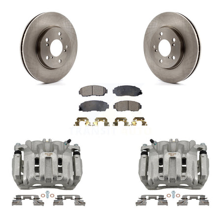 Front Disc Brake Caliper Rotors And Semi-Metallic Pads Kit For 2005-2010 Honda Odyssey KC8-100116P