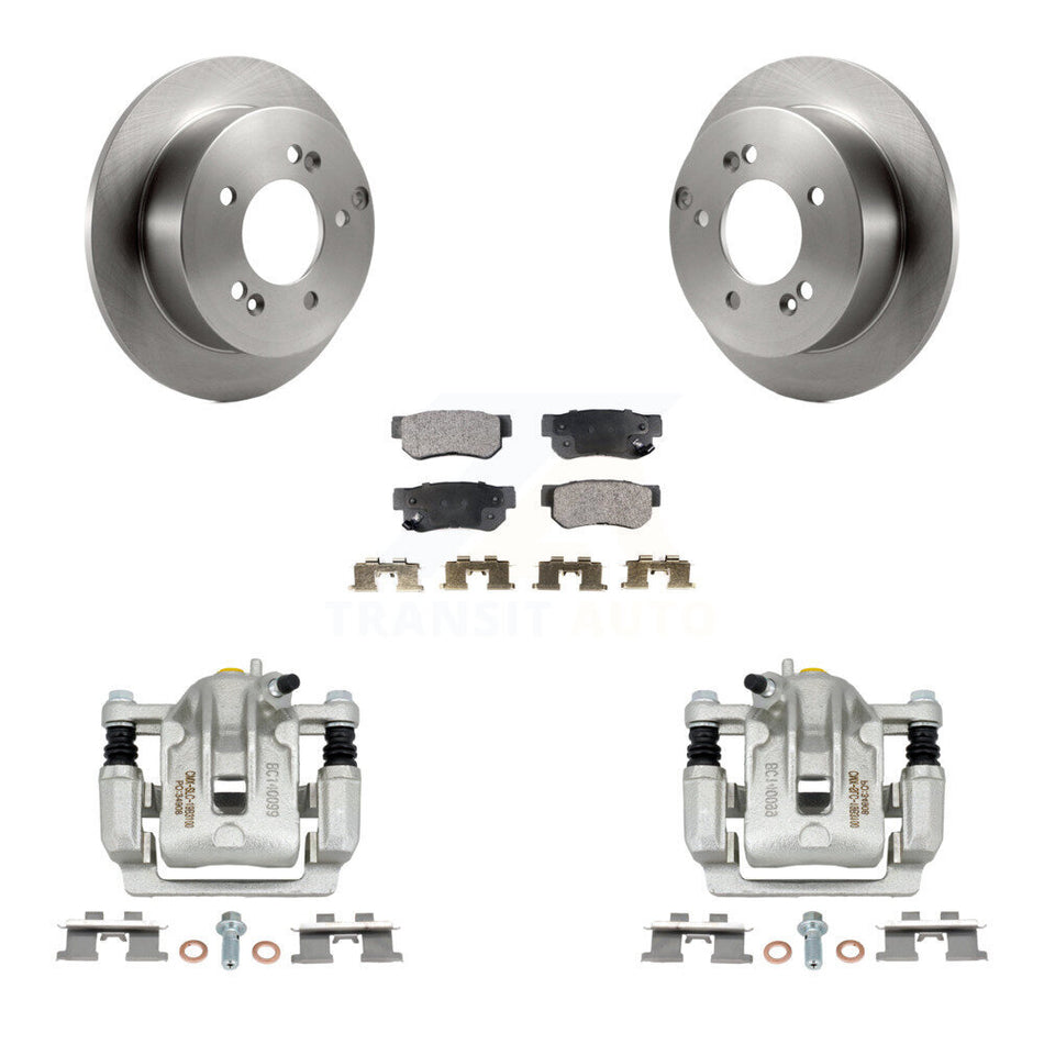 Rear Disc Brake Caliper Rotors And Ceramic Pads Kit For Kia Sportage Hyundai Tucson FWD KC8-100116T