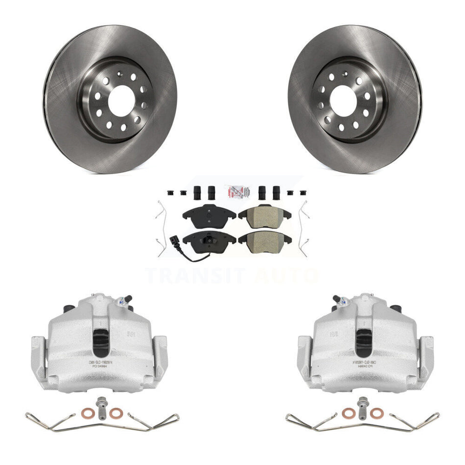 Front Disc Brake Caliper Rotors And Semi-Metallic Pads Kit For Volkswagen Jetta Audi A3 Golf KC8-100117N