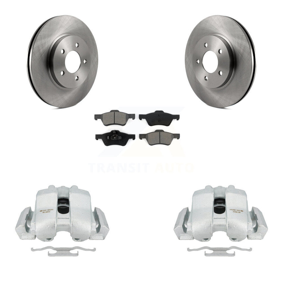 Front Disc Brake Caliper Rotors And Semi-Metallic Pads Kit For Ford Escape Mercury Mariner Mazda Tribute KC8-100117S by Transit Auto