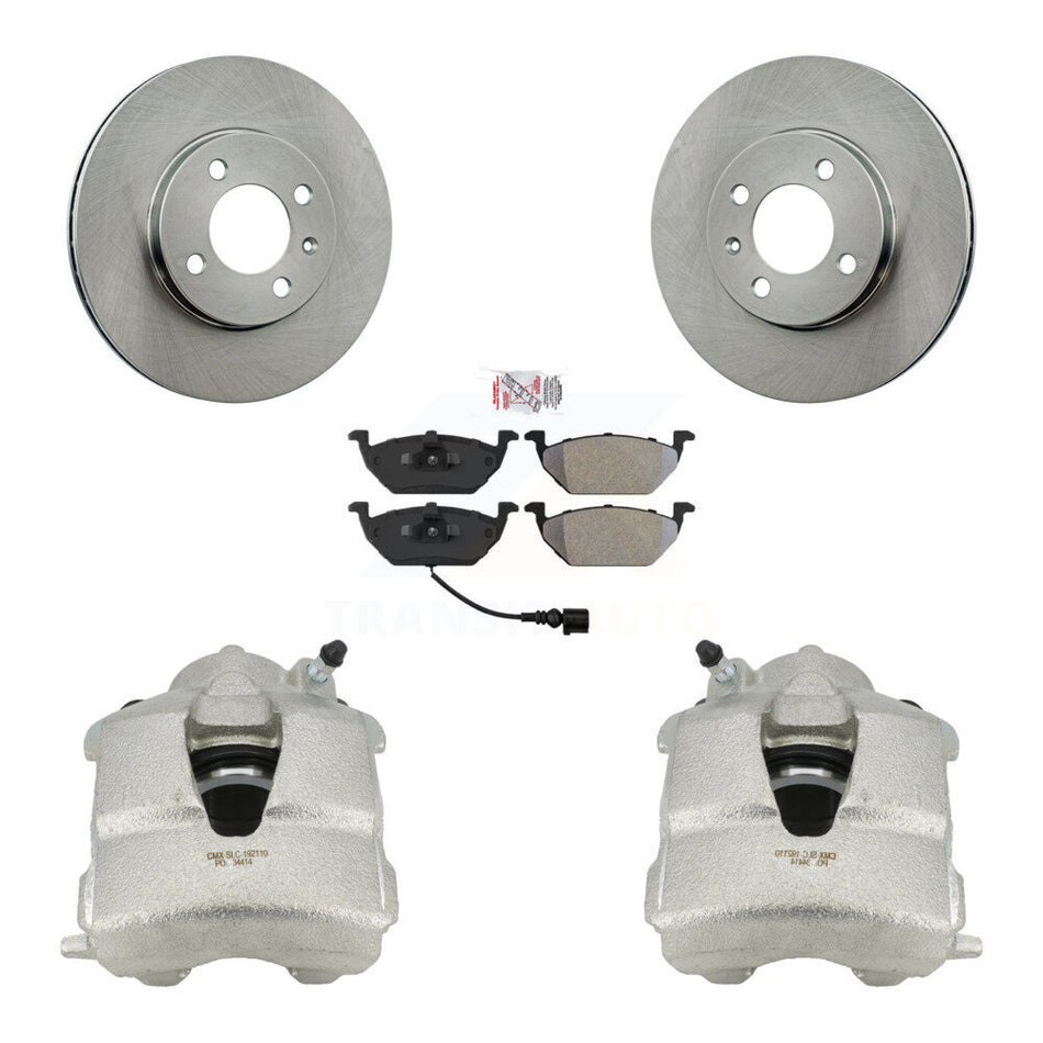 Front Disc Brake Caliper Rotors And Semi-Metallic Pads Kit For 1999 Volkswagen Jetta 1.9L Old Body Style KC8-100118N