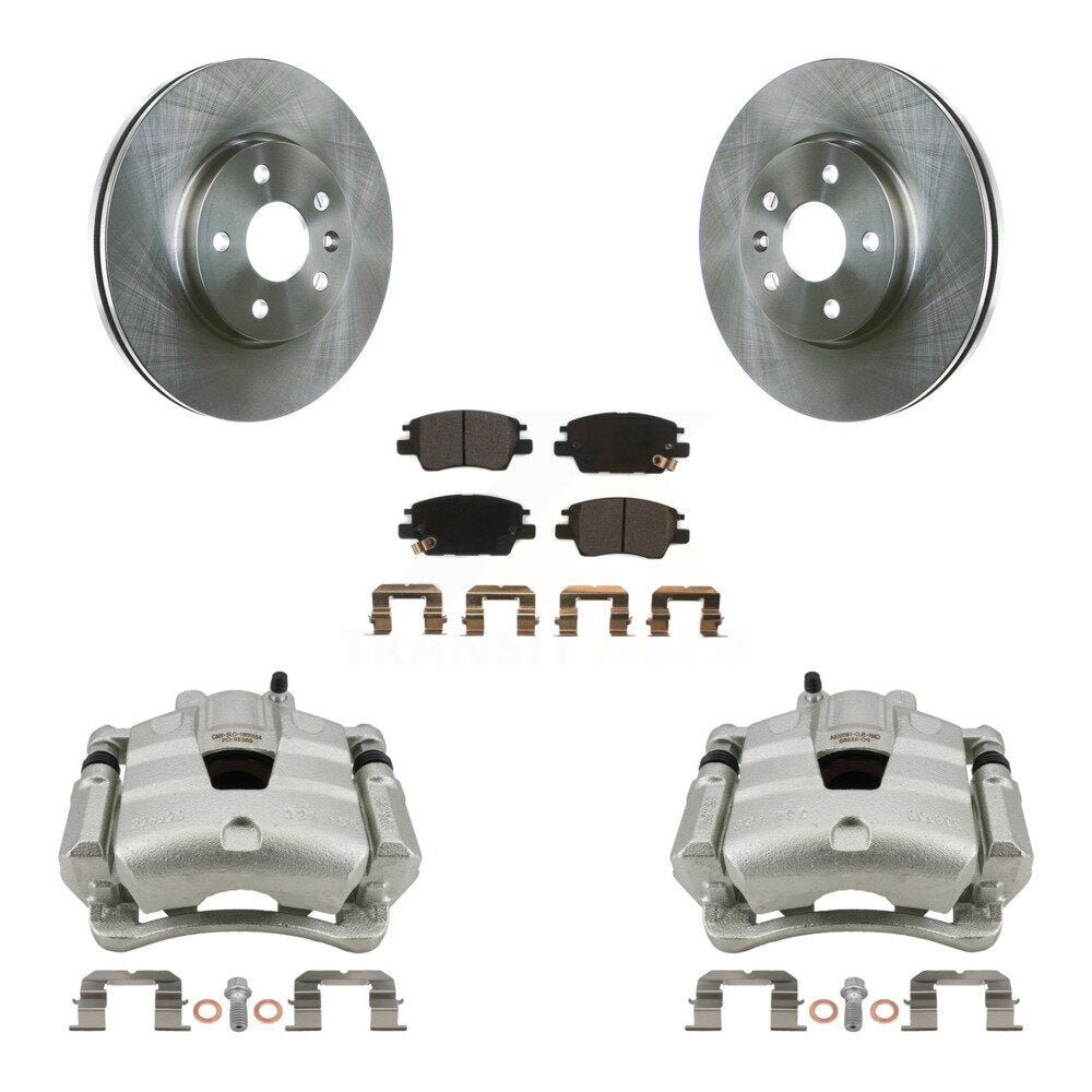 Front Disc Brake Caliper Rotors & Semi-Metallic Pad Kit For Chevrolet Cruze Bolt EV Volt KC8-100118P