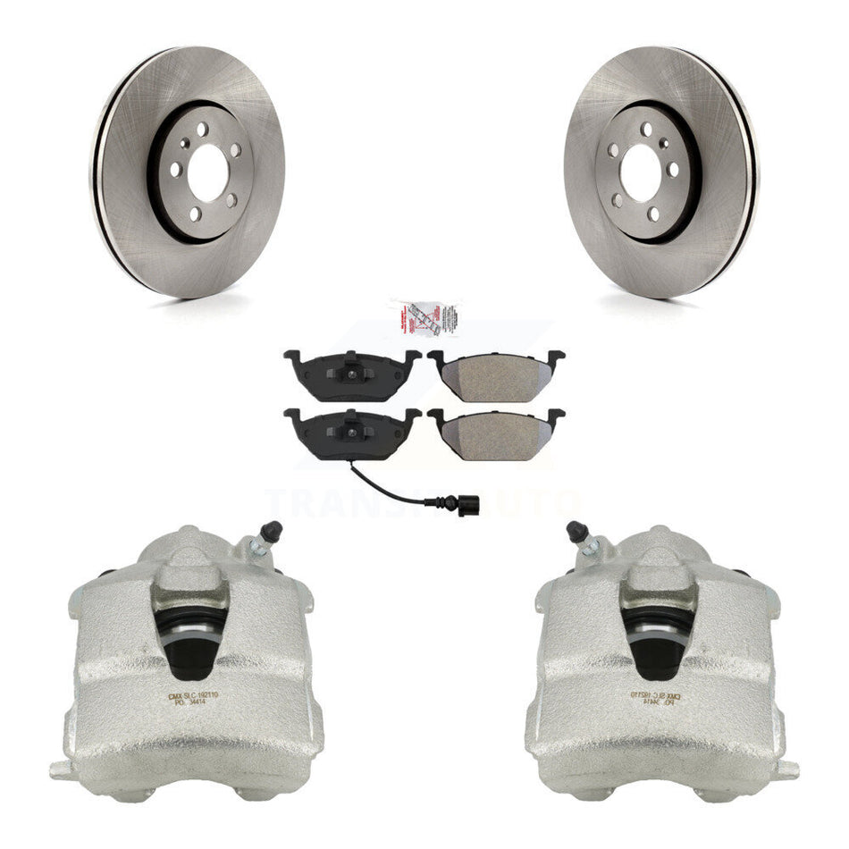 Front Disc Brake Caliper Rotors And Semi-Metallic Pads Kit For 2000-2001 Volkswagen Golf 2.0L With 288mm Diameter Rotor KC8-100119N