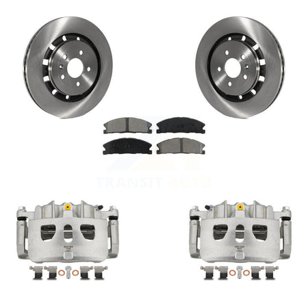 Front Brake Caliper Rotor Semi-Metallic Pad Kit For Ford Explorer Flex Taurus Police MKS KC8-100119S