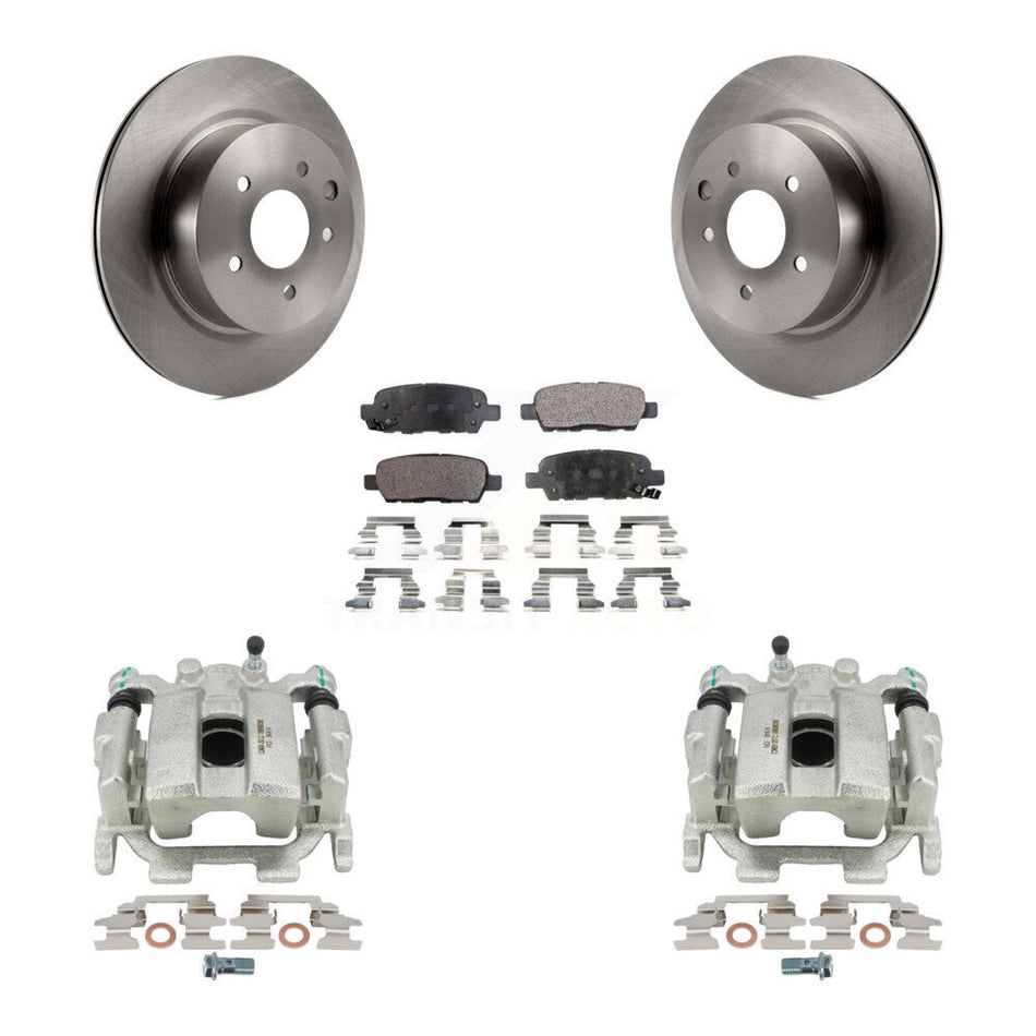 Rear Disc Brake Caliper Rotors And Ceramic Pads Kit For INFINITI G37 Nissan 370Z G25 Q40 M35 M45 KC8-100119T