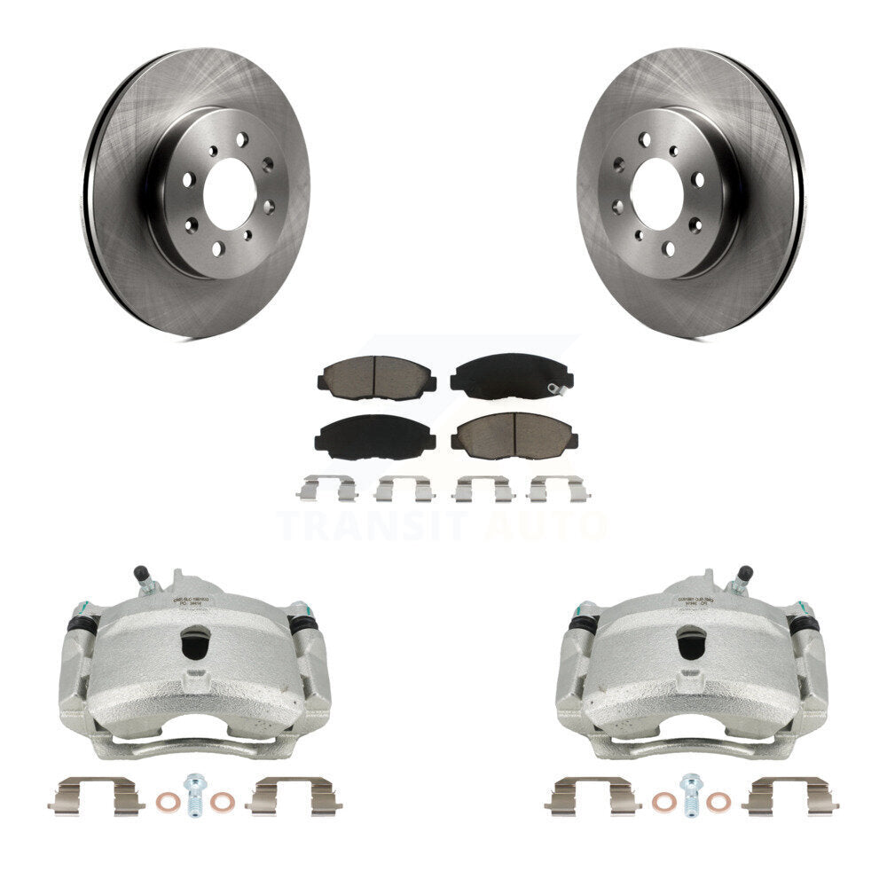 Front Disc Brake Caliper Rotors And Ceramic Pads Kit For Honda Civic KC8-100120C by Transit Auto