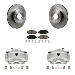 Front Disc Brake Caliper Rotors And Ceramic Pads Kit For Honda Civic KC8-100120C