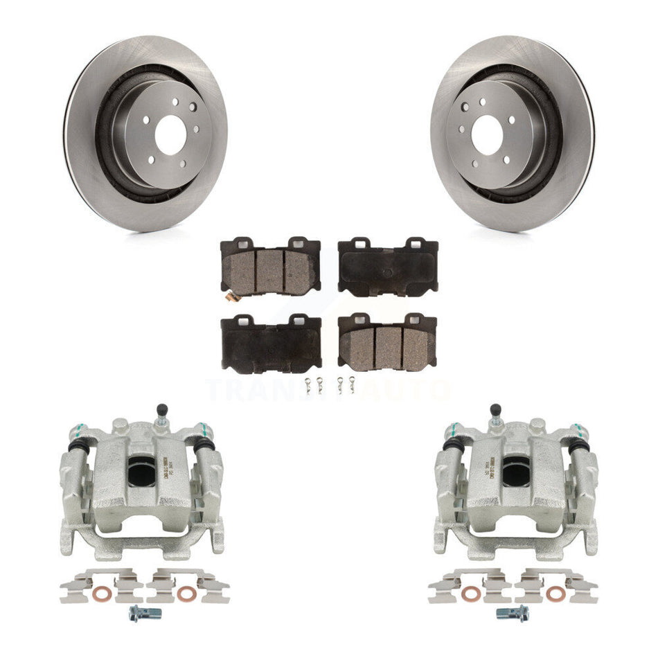 Rear Disc Brake Caliper Rotors And Ceramic Pads Kit For INFINITI G37 Nissan 370Z KC8-100121T