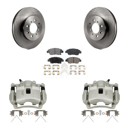 Front Disc Brake Caliper Rotors And Semi-Metallic Pads Kit For Honda Civic KC8-100122P