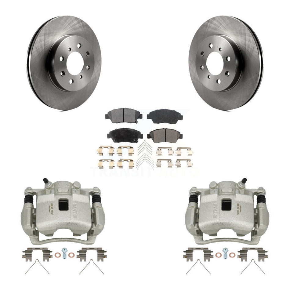 Front Disc Brake Caliper Rotors And Semi-Metallic Pads Kit For Honda Civic KC8-100122P