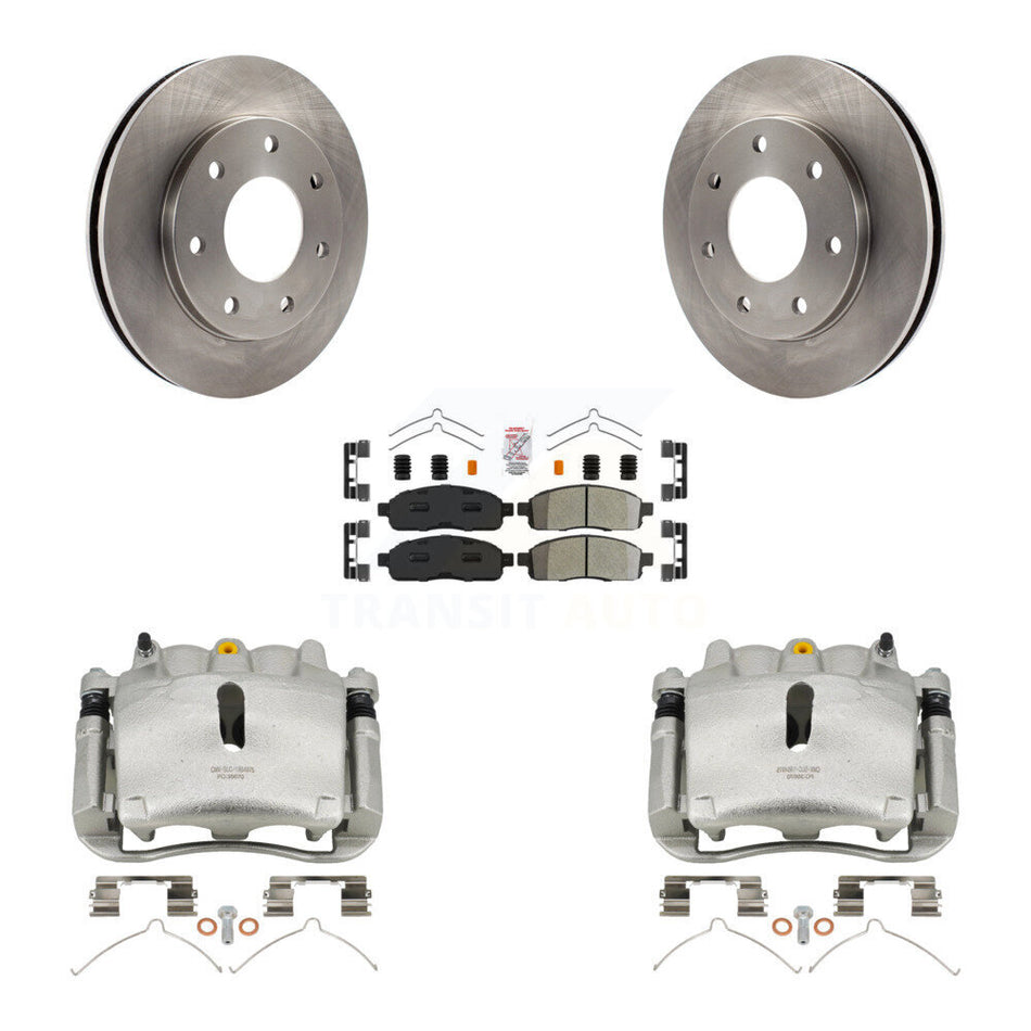 Front Disc Brake Caliper Rotors And Semi-Metallic Pads Kit For 2004 Ford F-150 4WD With 7 Lug Wheels 11th Digit Of Vin Is C KC8-100124N