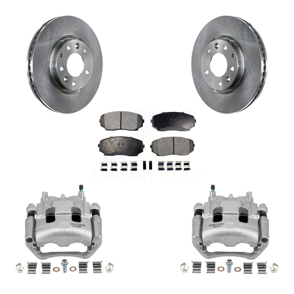 Front Disc Brake Caliper Rotors And Semi-Metallic Pads Kit For Mazda CX-7 Ford Edge KC8-100124P