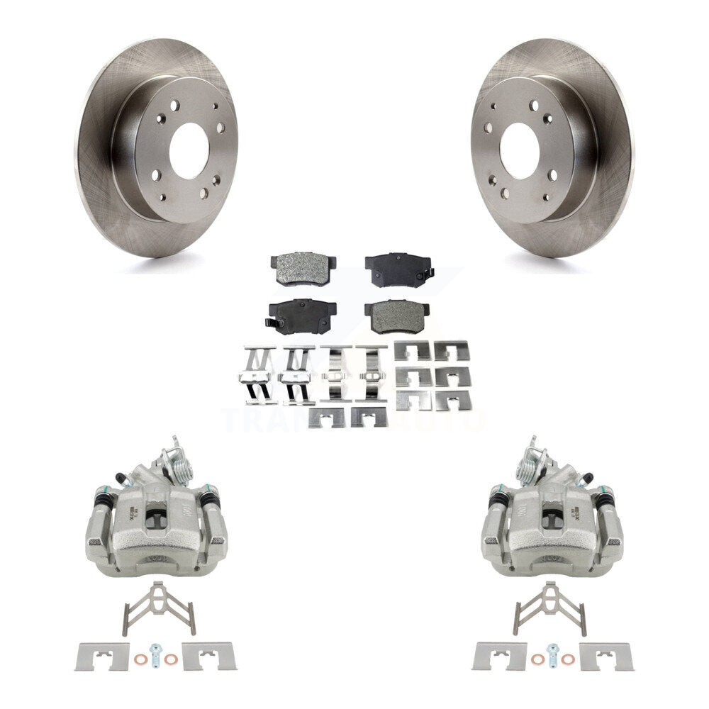 Rear Disc Brake Caliper Rotors And Ceramic Pads Kit For 1998-2002 Honda Accord 2.3L KC8-100124T