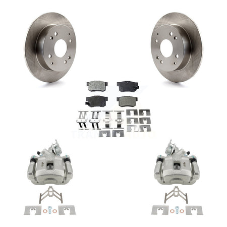 Rear Disc Brake Caliper Rotors And Ceramic Pads Kit For 1998-2002 Honda Accord 2.3L KC8-100124T