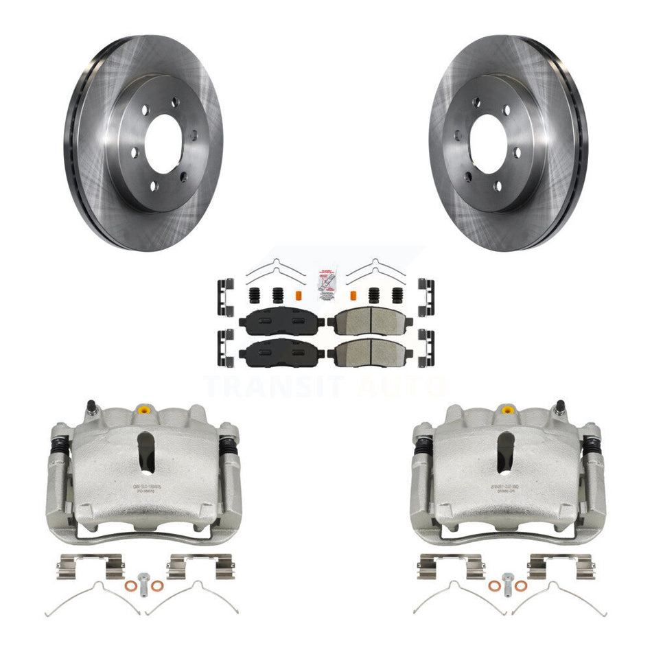 Front Disc Brake Caliper Rotors And Semi-Metallic Pads Kit For Ford F-150 Lincoln Mark LT With 6 Lug Wheels 4WD KC8-100125N