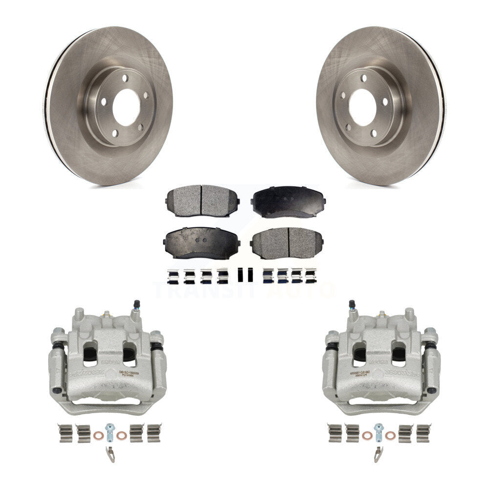 Front Disc Brake Caliper Rotors And Semi-Metallic Pads Kit For Ford Edge Lincoln MKX KC8-100125P