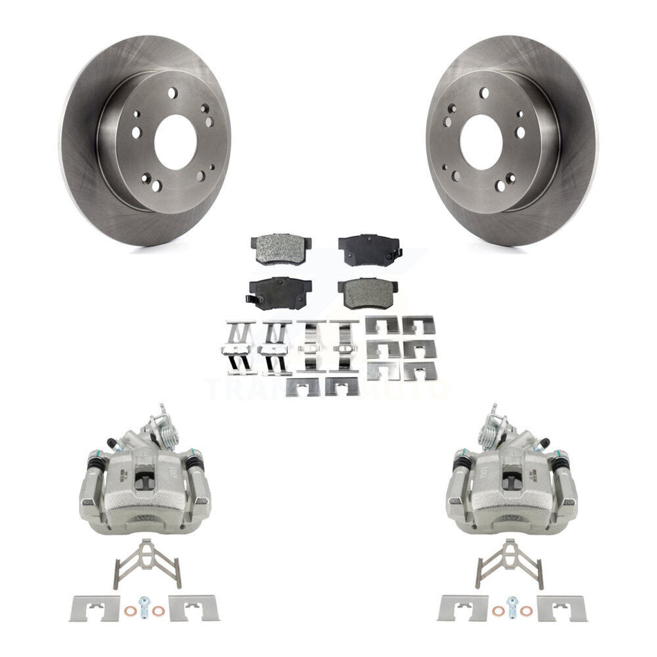 Rear Disc Brake Caliper Rotors And Ceramic Pads Kit For 1998-2002 Honda Accord 3.0L KC8-100125T