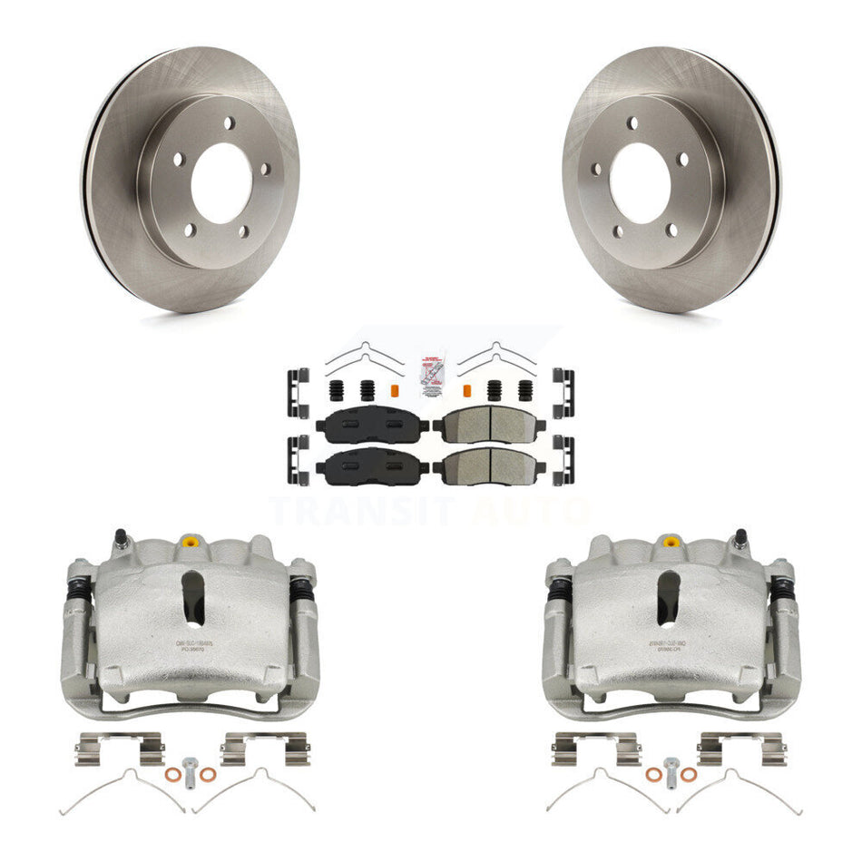 Front Disc Brake Caliper Rotors And Semi-Metallic Pads Kit For 2004 Ford F-150 4WD With 5 Lug Wheels KC8-100126N