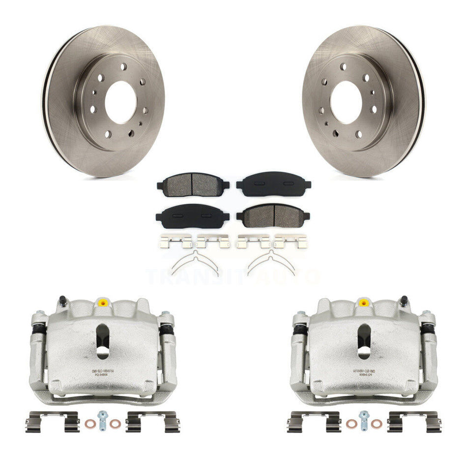 Front Brake Caliper Rotors & Semi-Metallic Pad Kit For 2009 Ford F-150 With 7 Lug Wheels KC8-100126S