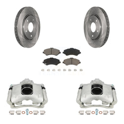 Front Disc Brake Caliper Rotors And Ceramic Pads Kit For 2009-2011 Dodge Journey KC8-100127C