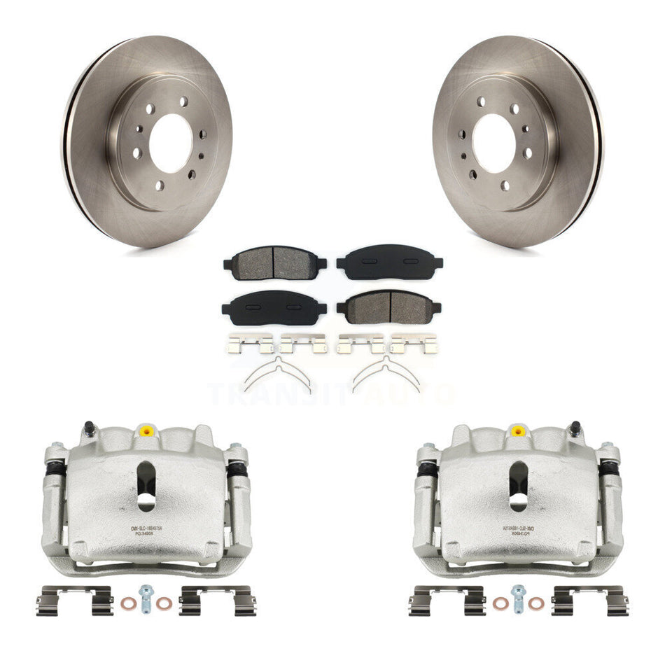 Front Brake Caliper Rotors & Semi-Metallic Pad Kit For 2009 Ford F-150 With 6 Lug Wheels KC8-100127S