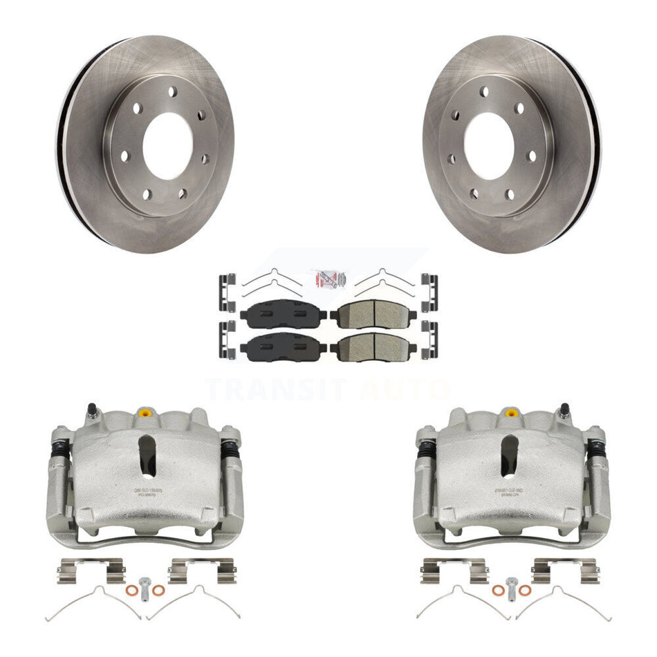 Front Disc Brake Caliper Rotors And Semi-Metallic Pads Kit For 2004 Ford F-150 4WD With 7 Lug Wheels 11th Digit Of Vin Is C KC8-100128N