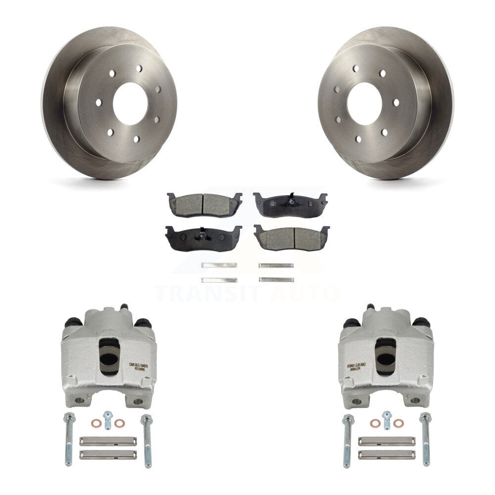 Rear Disc Brake Caliper Rotors And Ceramic Pads Kit For Ford F-250 HD KC8-100128T